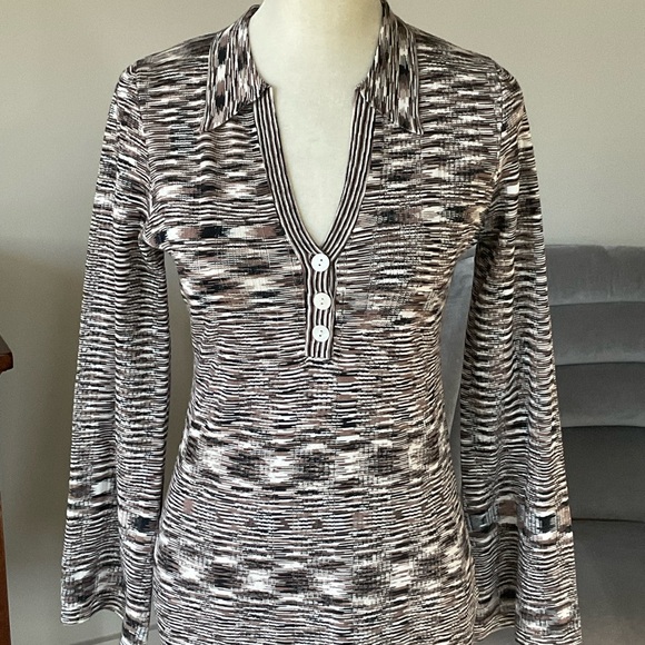 Hale Bob Brown and Black Knit Top - Picture 1 of 4
